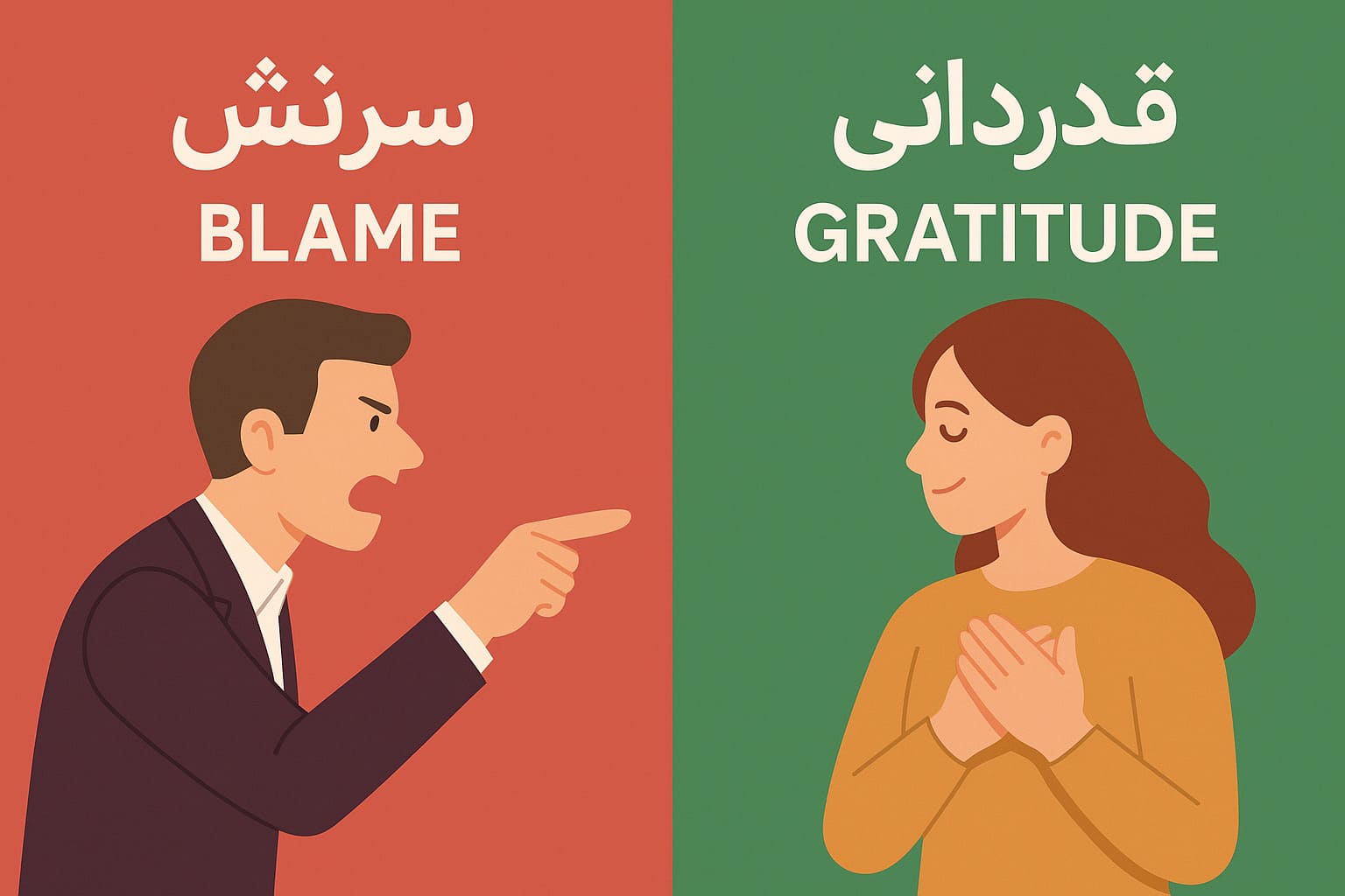 سرزنش در برابر قدردانی؛ دو مسیر متفاوت در ذهن و رابطه