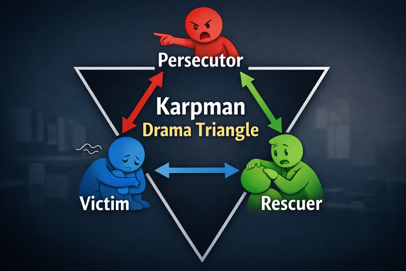 مثلث کارپمن (Karpman Drama Triangle)